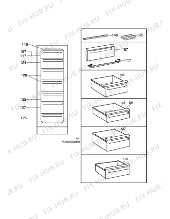 Взрыв-схема холодильника Aeg Electrolux A60310-GS - Схема узла C10 Interior